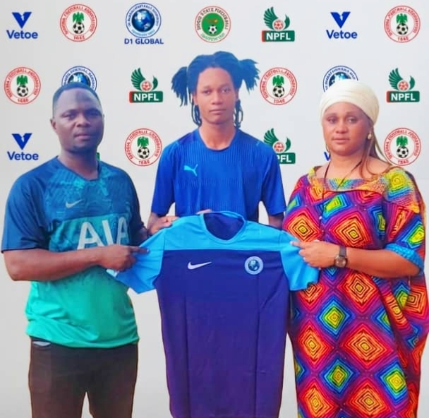 D1 Global player presented with his academy jersey